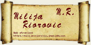 Milija Riorović vizit kartica